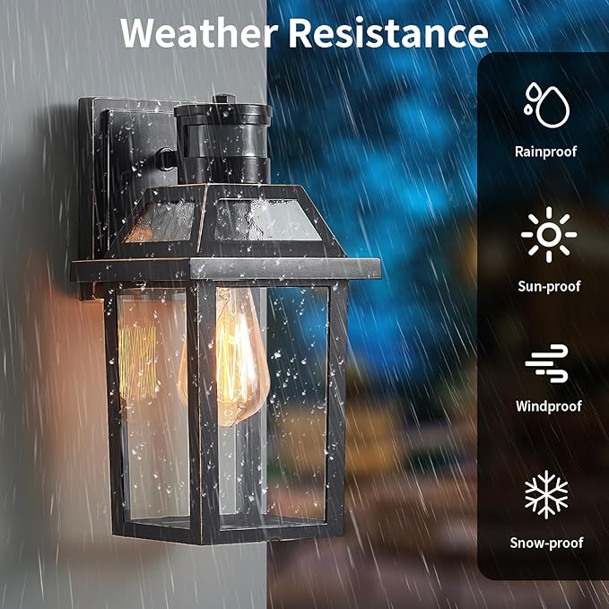 Motion Sensor Outdoor Wall Lights, Porch Light Outdoor 3 Lighting Modes