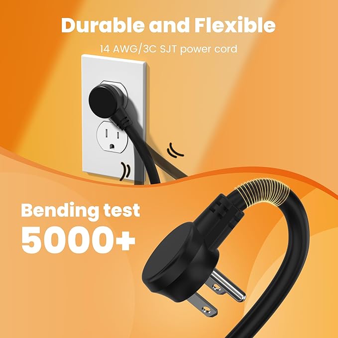 12 Outlet Long Power Strip, 2100 Joules Surge Protector, 6FT Power Cord (2 Pack)