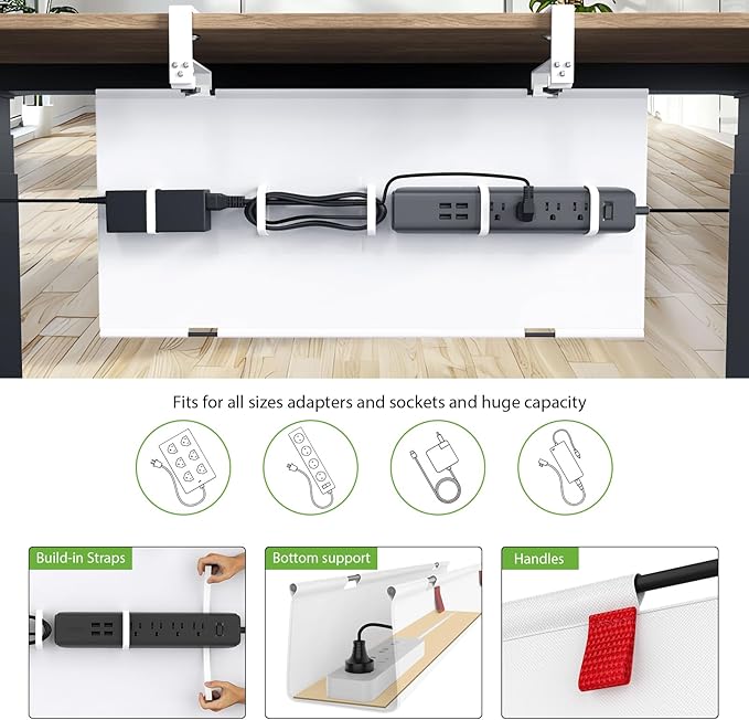 KEEGH Large 36" Under Desk Cable Management Tray