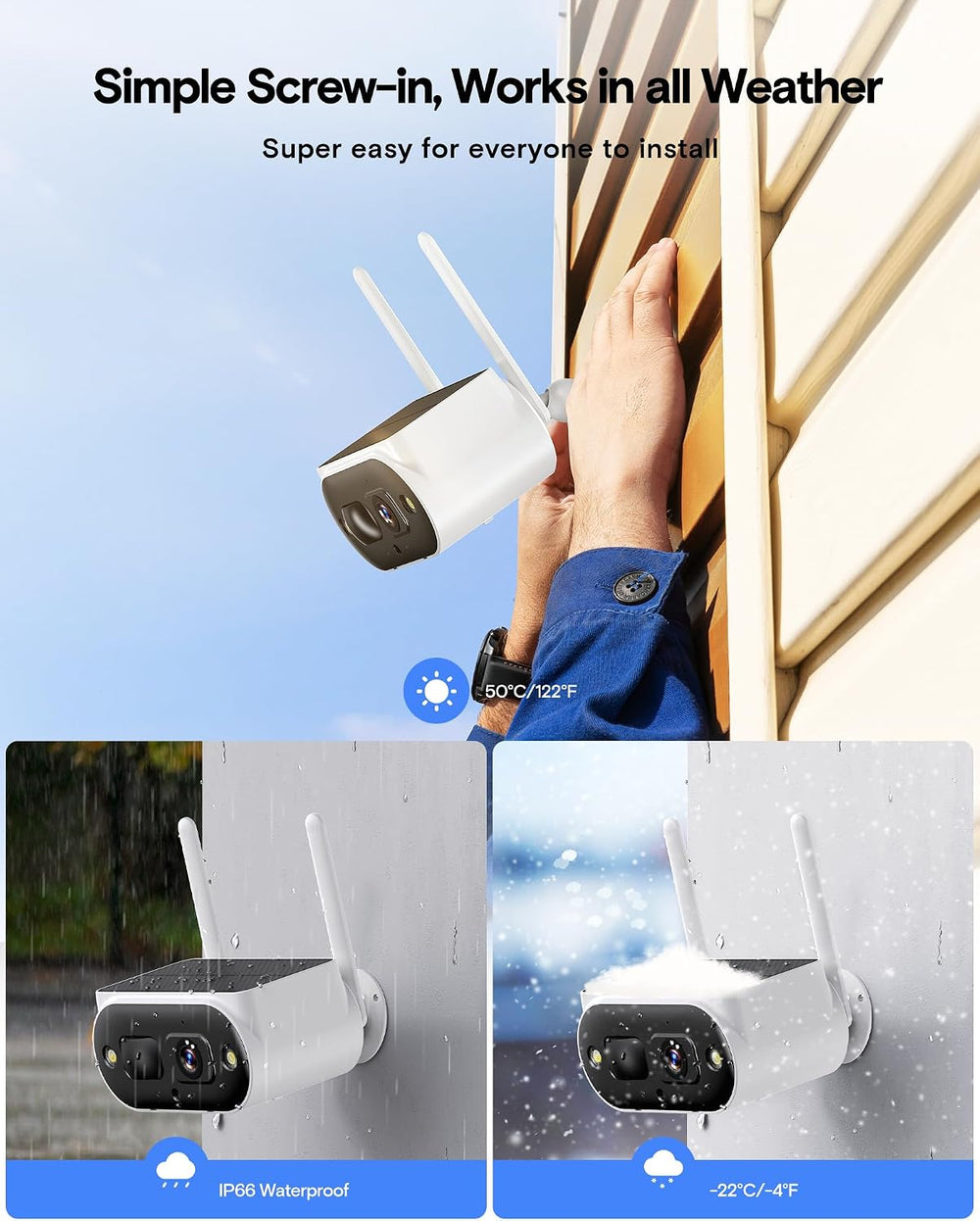 Solar Security Cameras Wireless Outdoor, 4-Camera System with 10CH NVR