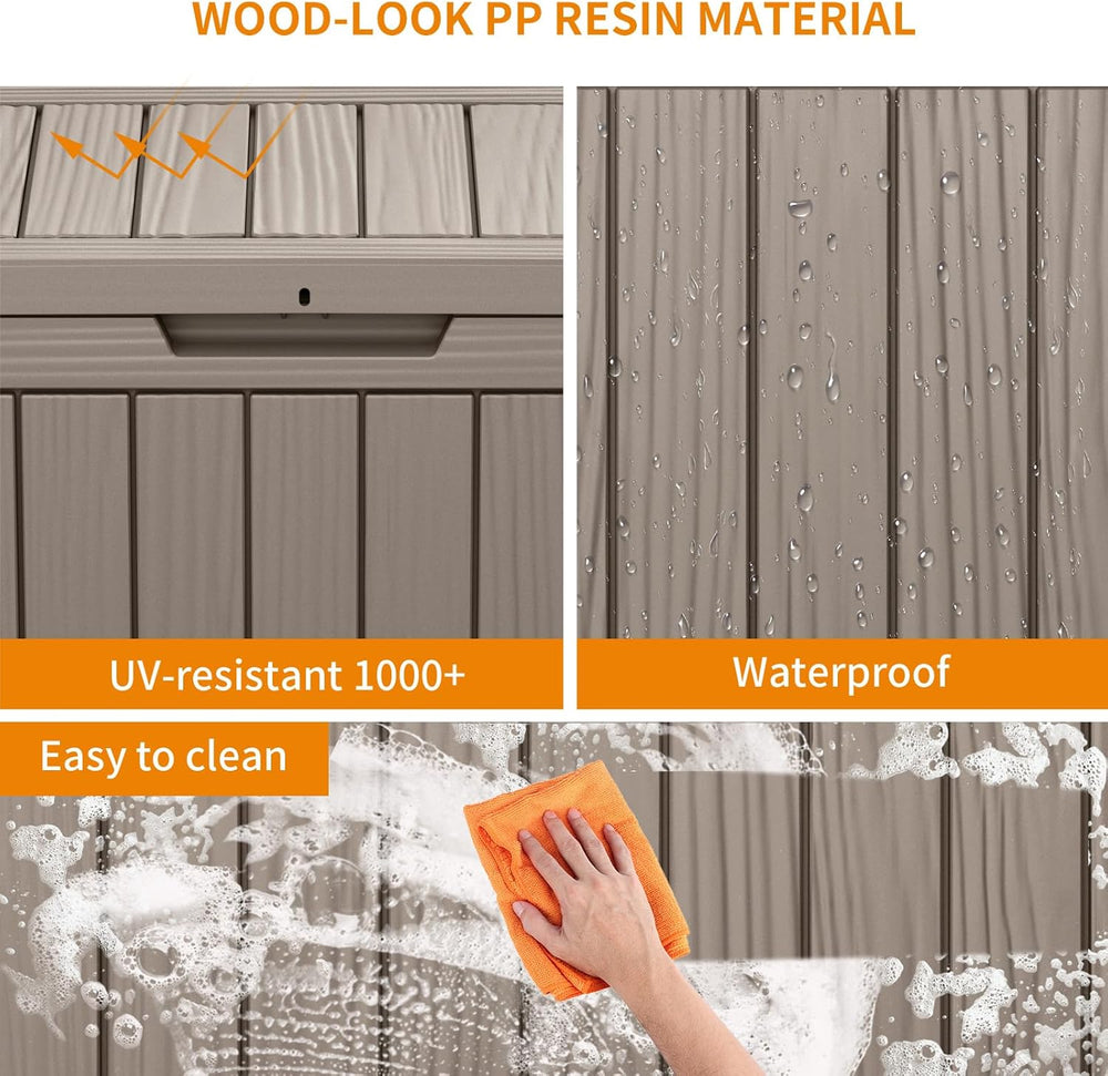Vixzen 45 Gal Waterproof Outdoor Storage Box Lockable Deck Box