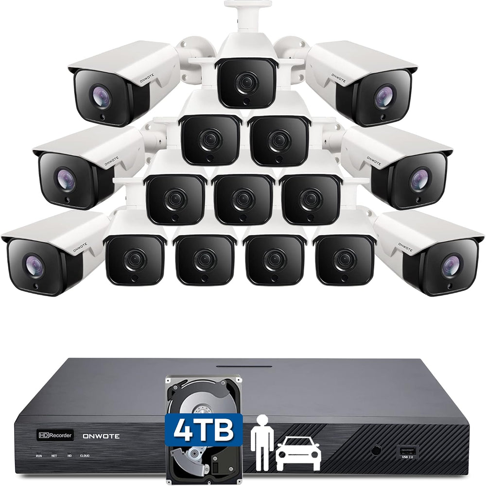 ONWOTE 16 Channel PoE Security System, 6K 12MP NVR, 16x 4K 8MP IP Cameras