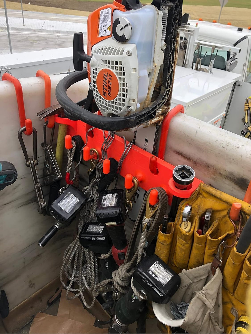 The Big Rack Bucket Truck Tool Organizer and Lineman Tool Board (Bucket Hooks...