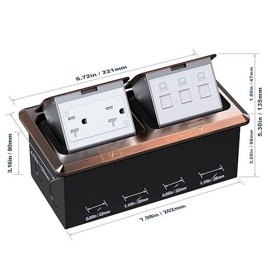 Dual Pop-Up Floor Box Electrical Kit