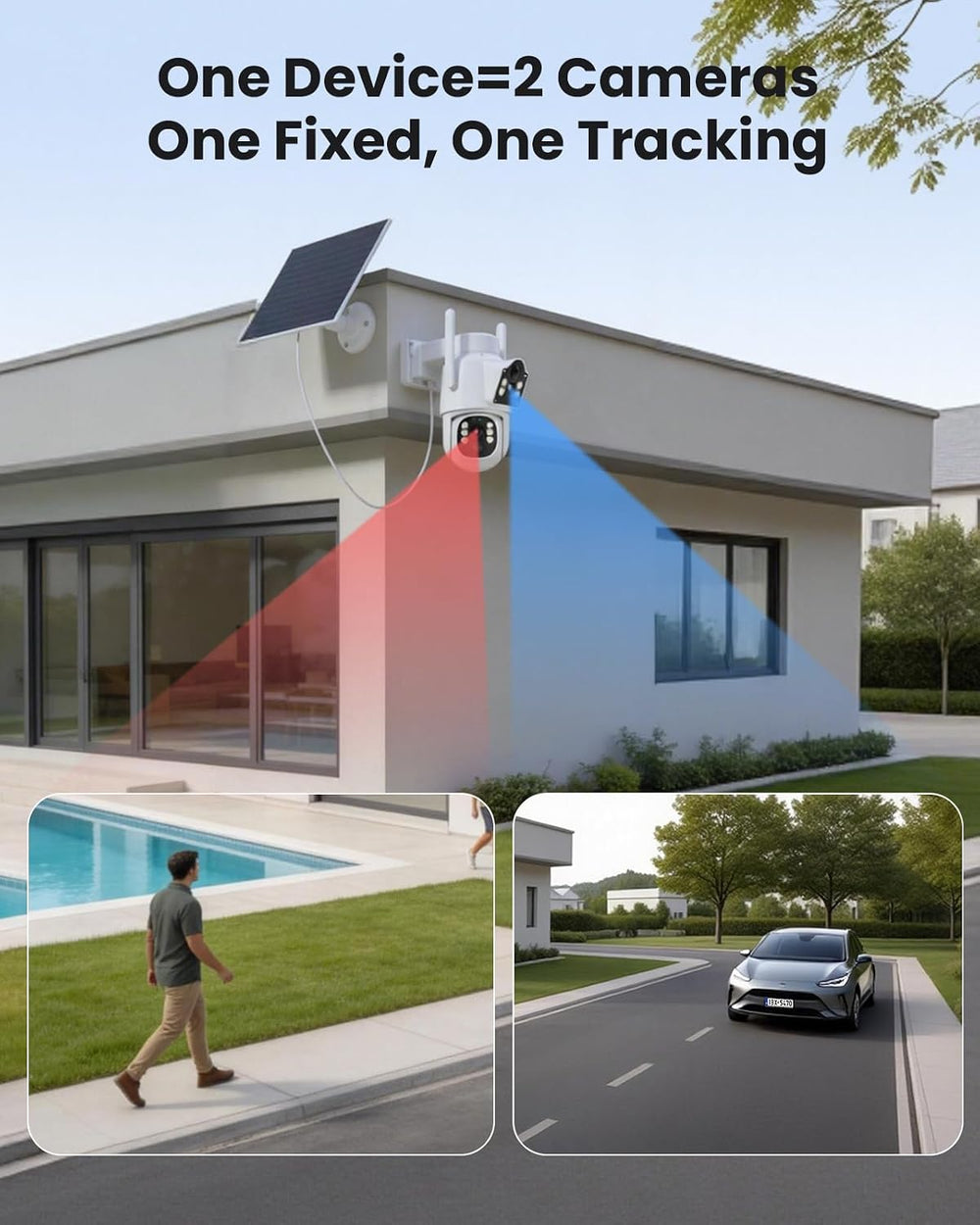 Hiseeu Security Camera, 4MP Solar Security Cameras Wireless Outdoor