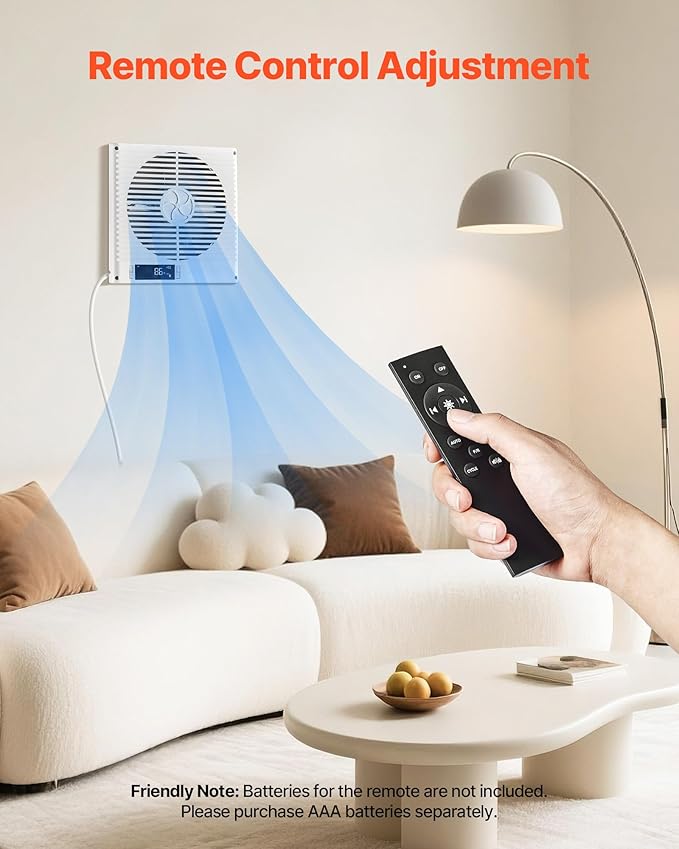 VEVOR Room to Room Fan, Two-Way Airflow Through-the-Wall Fan 8"