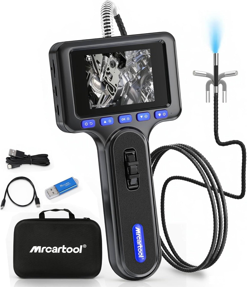 MRCARTOOL 220°Articulating Borescope, 5.0ft Cable 0.24in Slim Probe