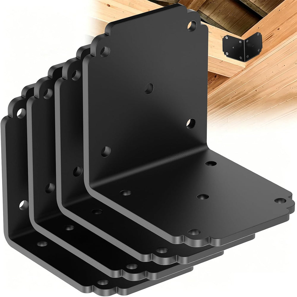 4 PCS 4x4x3.5 Pergola Brackets,Heavy Duty L Right Angle Bracket