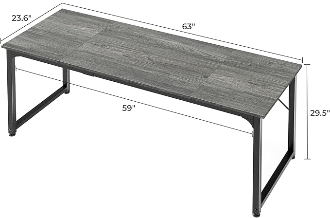 Huuger Computer Gaming Desk, 63 Inch Office Desk