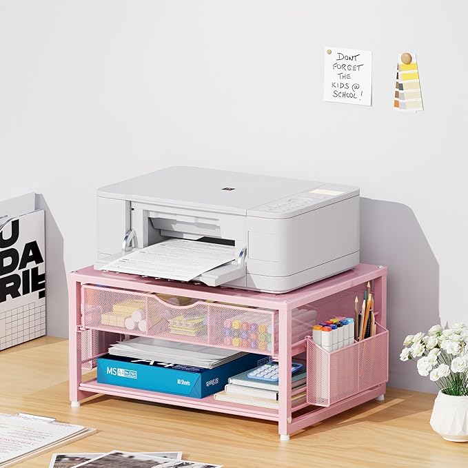 Marbrasse Metal Printer Stand for Desk