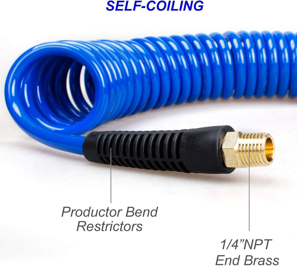 18 Pieces Air Compressor Accessories Kit with Recoil Poly Air Hose
