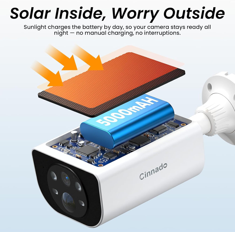 Cinnado Security Cameras Wireless Outdoor Integrated Solar Panel, S1 4Pack