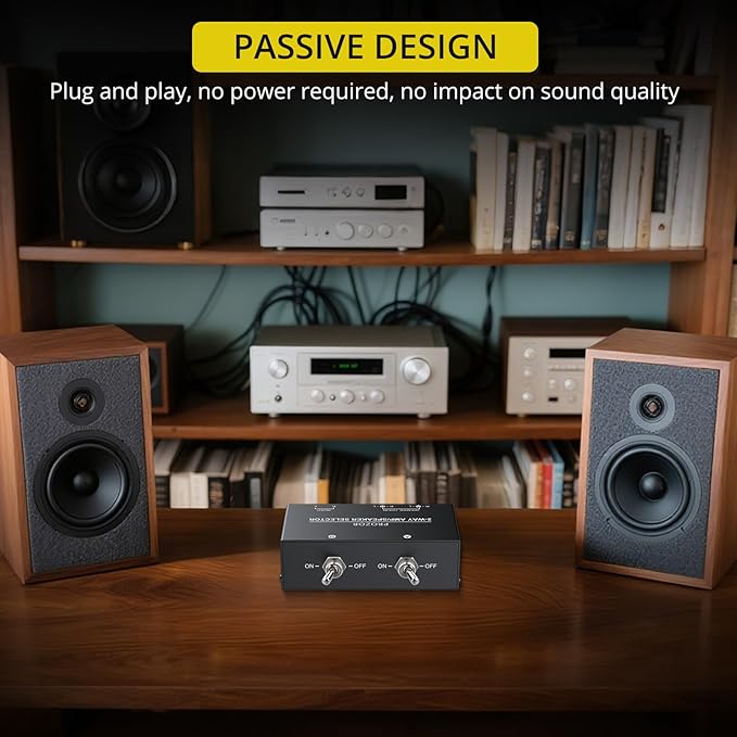 PROZOR 2-Zone Speaker Switch Box, 2-Way Amp/Speaker Selector