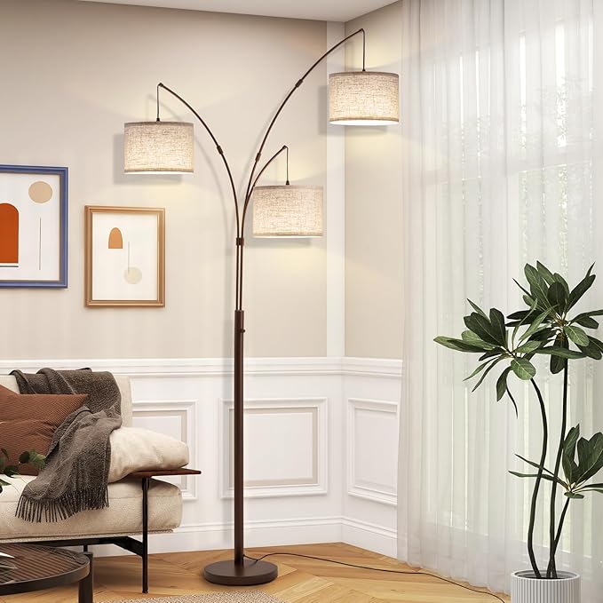 Fansdrick 3 Light Arc Floor Lamps