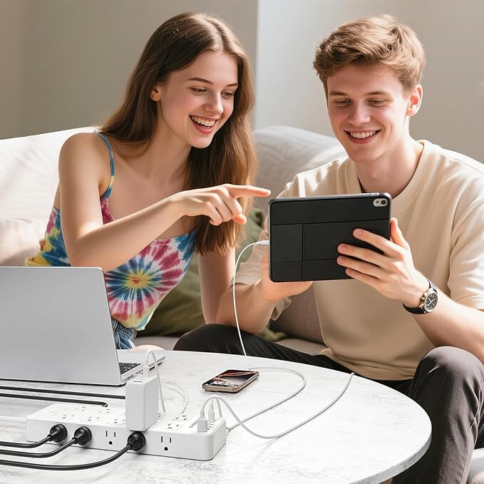 Solidock Power Strip Surge Protector Flat Plug