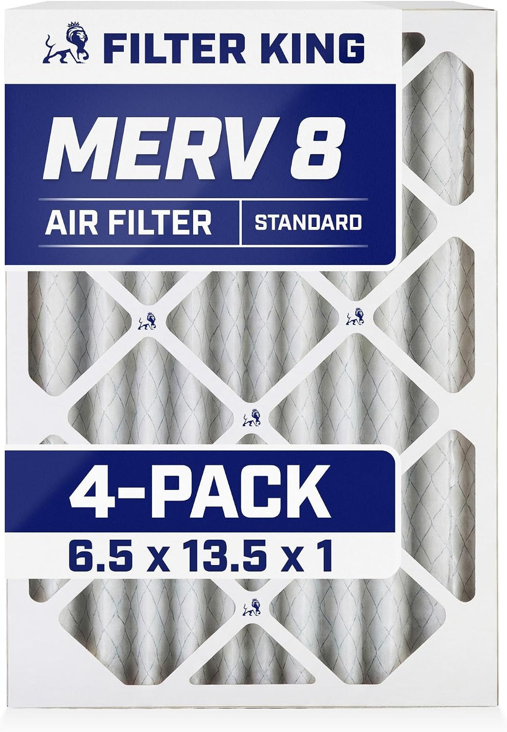 Filter King 6.5x13.5x1 Air Filter | 4-PACK | MERV 8 HVAC Pleated A/C Furnace