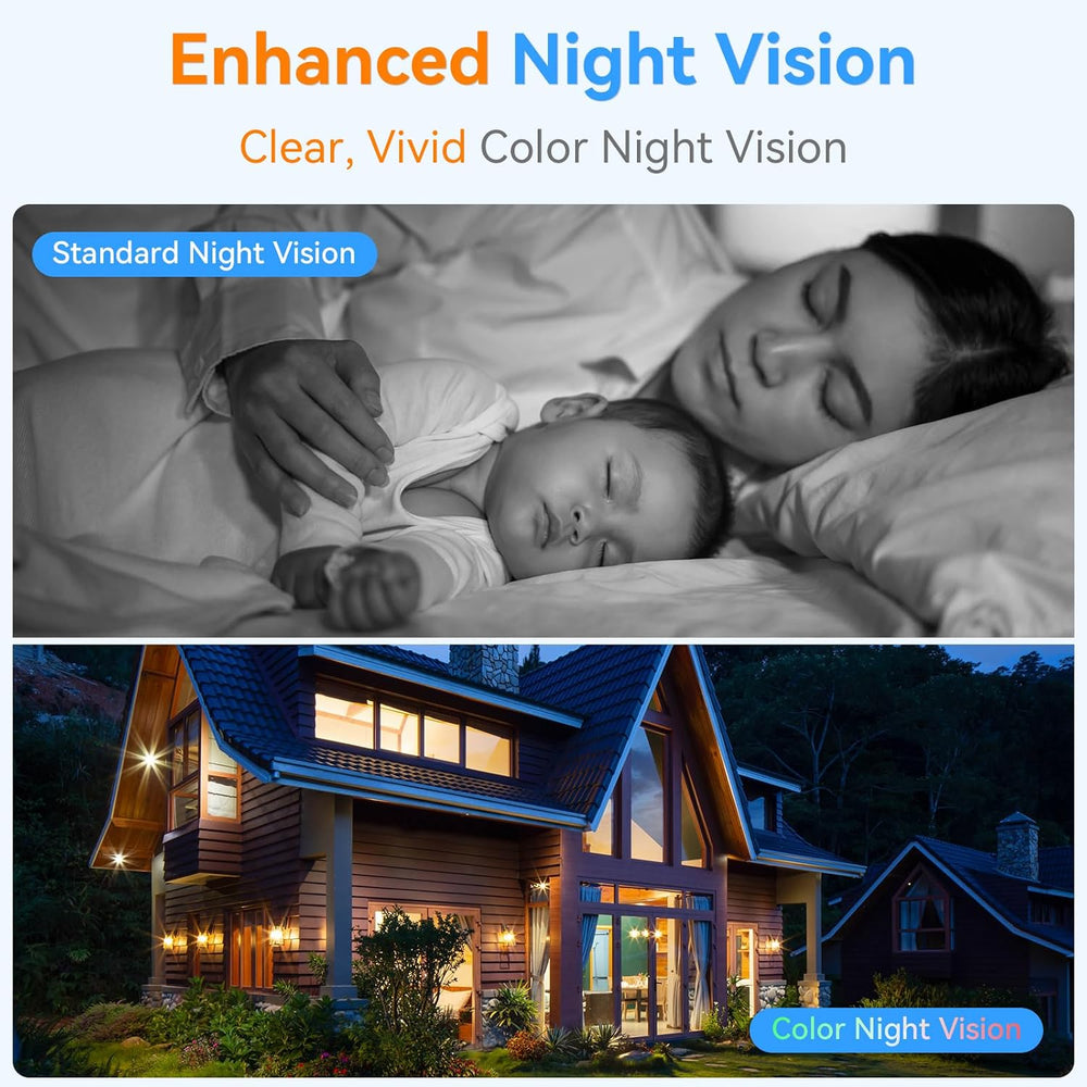 Magnetic Security Camera with Auto Night Vision: 2K Crystal Clear Picture