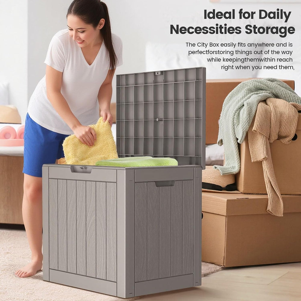 Zapdos 31 Gallon Outdoor Deck Box, Lockable Waterproof Outdoor Storage Boxes ...