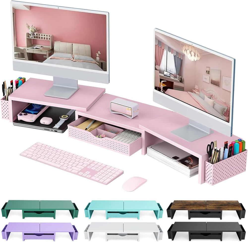 gianotter Dual Monitor Stand Riser, Desk Organizer