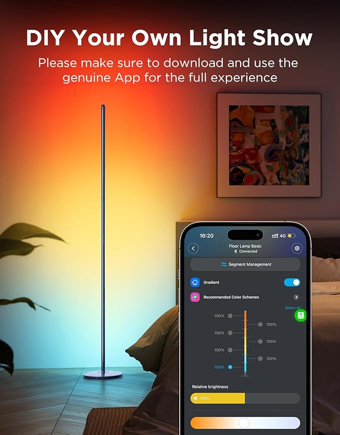 Govee RGBIC Floor Lamp Basic, LED Corner Lamp Works