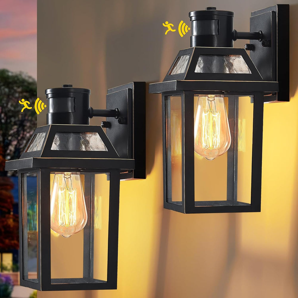 Yisuro Motion Sensor Outdoor Wall Lights, Porch Light Outdoor 3 Lighting Mode...