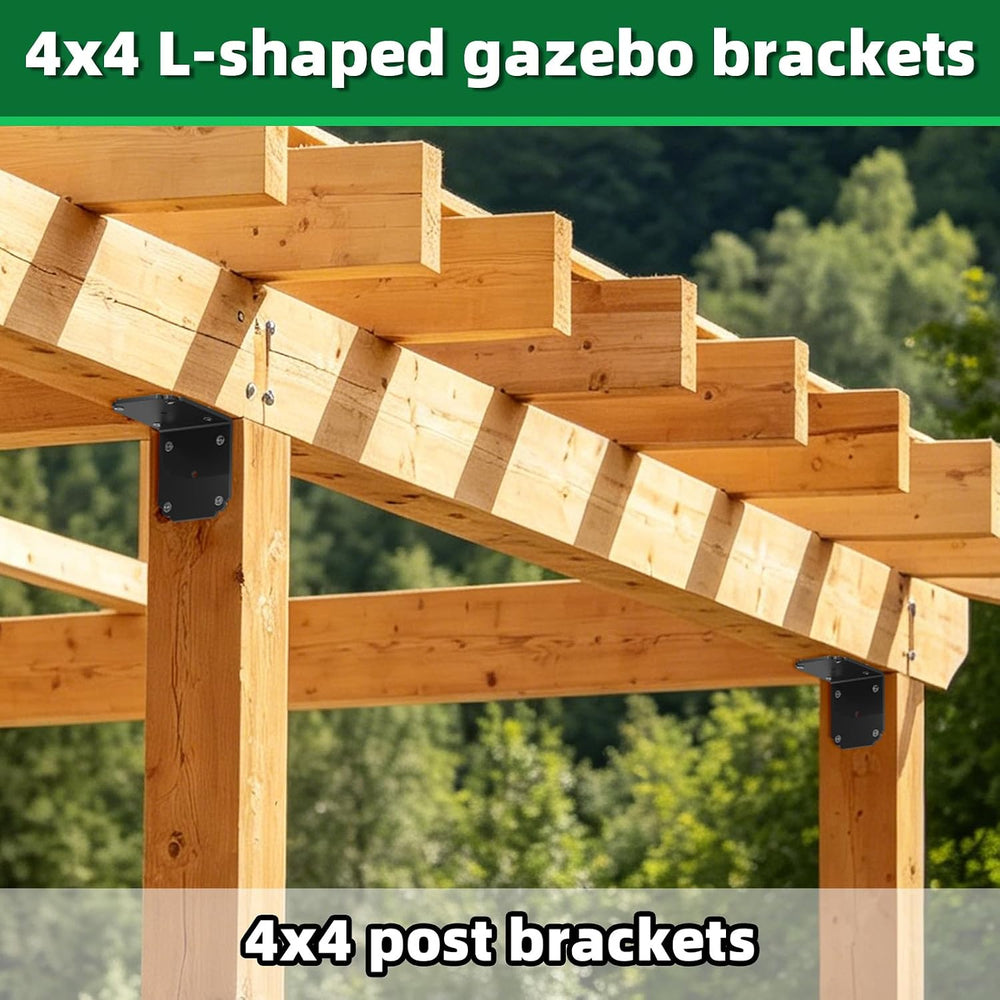 4 PCS 4x4x3.5 L Right Angle Bracket, Heavy Duty Corner Brace