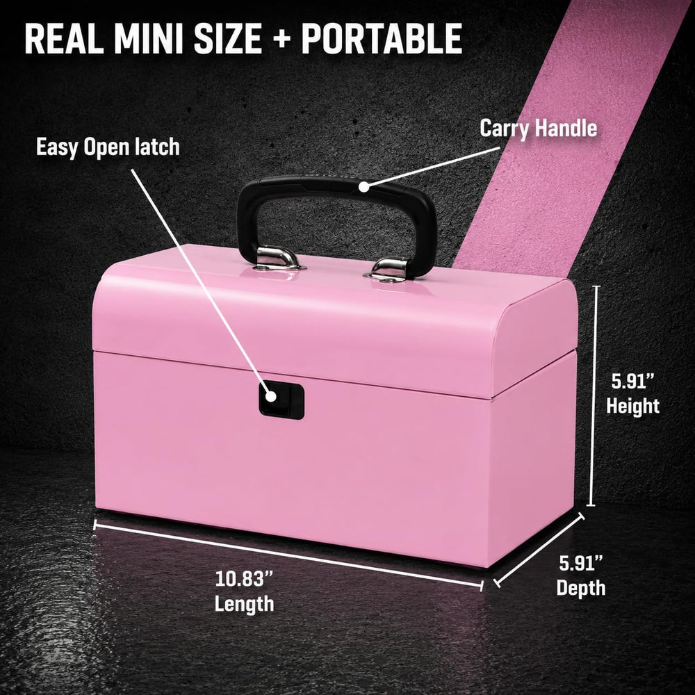 K.balt Retro Portable Mini Toolbox Pink Steel Tool Box