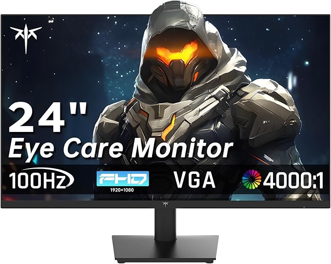 KTC 24 Inch FHD 1080P 100Hz Computer Monitor, VA Panel FreeSync PC Gaming