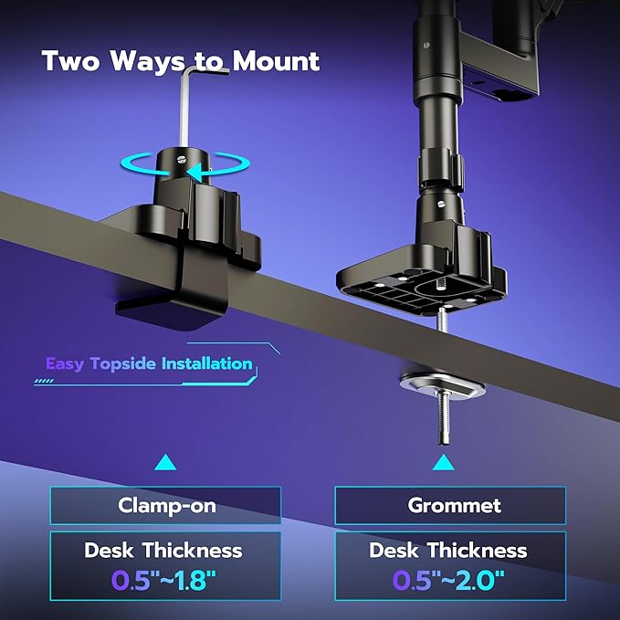 ARES WING Dual Monitor Arm Desk Mount