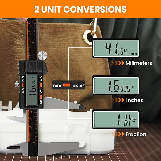 HARDELL Digital Caliper 12 Inch, Stainless Steel Caliper Measuring Tool