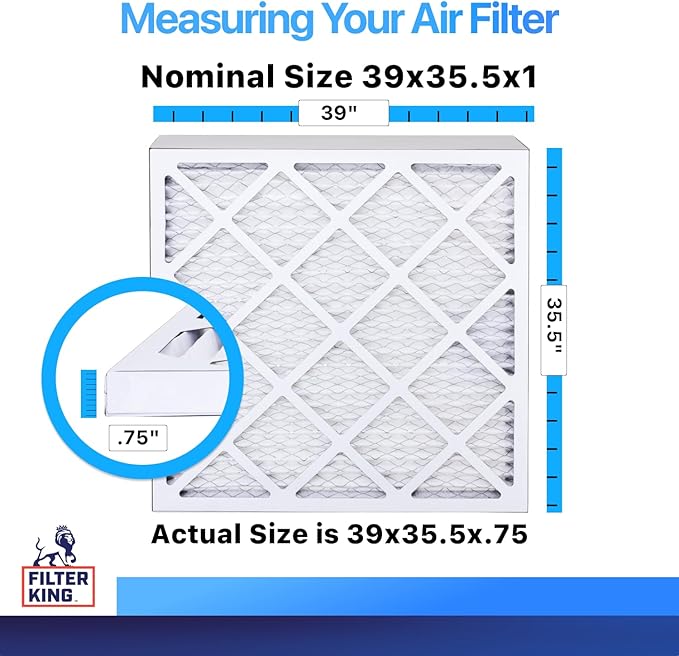 Filter King 39x35.5x1 Air Filter | 4-PACK | MERV 8 HVAC Pleated A/C Furnace