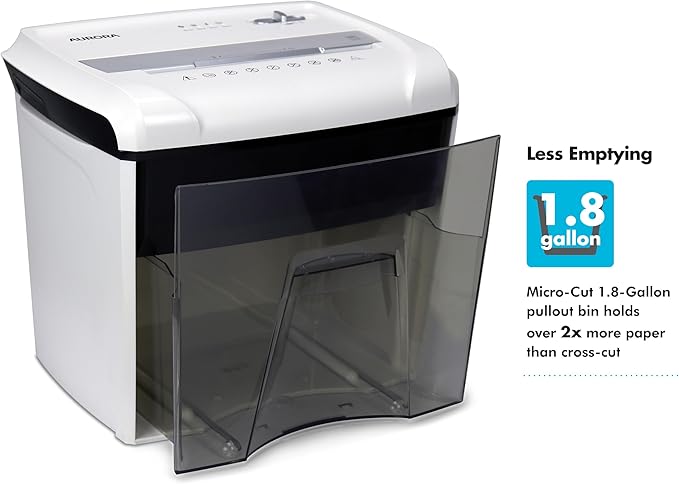 Aurora Desktop Style High-Security Anti-Jam 12-Sheet Micro-Cut Paper and