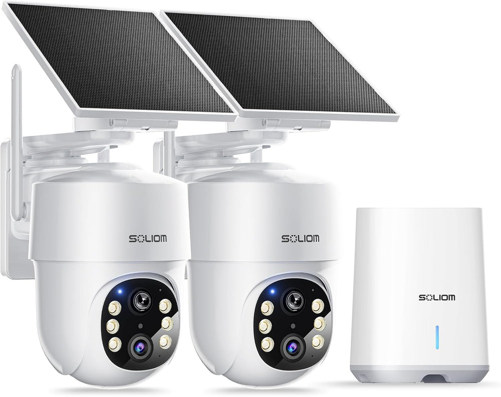 SOLIOM- 5MP Security Cameras Wireless Outdoor, No Subscription, 2-Cam Pack
