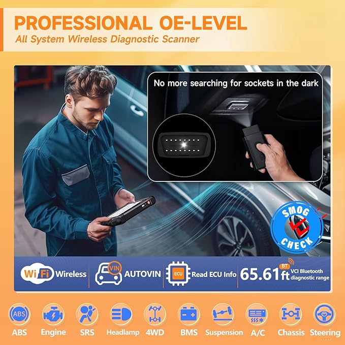 2026 FOXWELL Scanner NT809BT Wireless OBD2 Scanner Diagnostic Tool