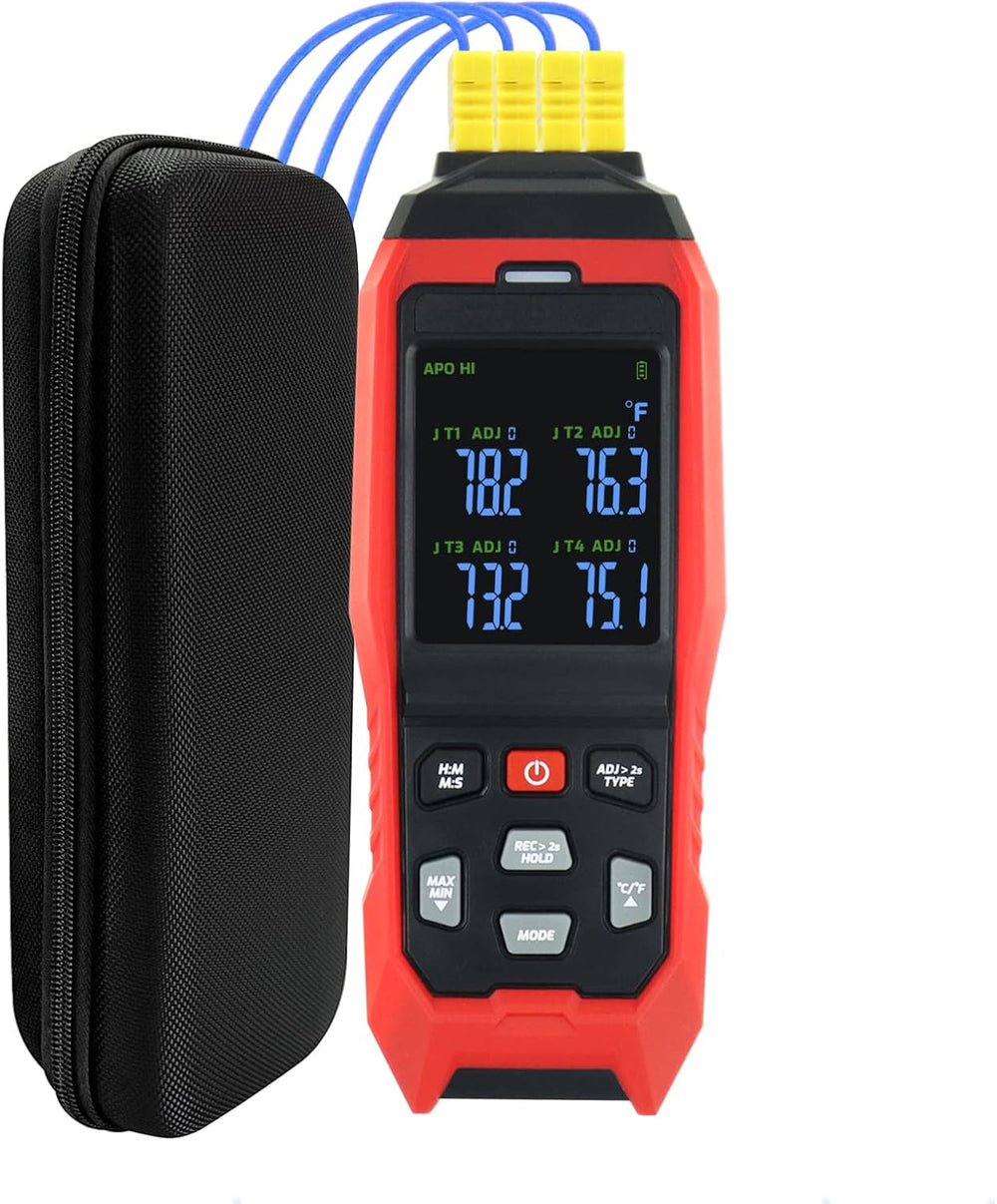 Thermocouple Thermometer Data Logger 4 Channels Digital K Type Thermometer