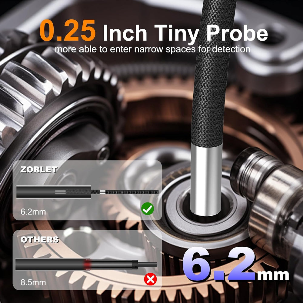4-Way Articulating Borescope, 0.25in/6.3mm Probe, 5" Screen, 5FT