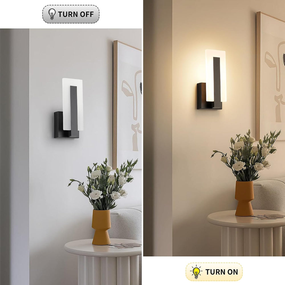 Joosenhouse Modern LED Wall Sconces Up and Down Wall Mount Light Black 3000K ...