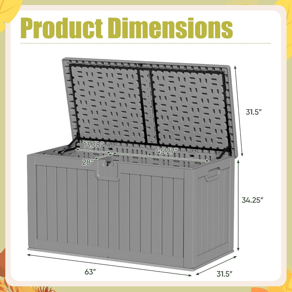 Devoko HDPE 240 Gallon Deck Box Double-Wall with Divider