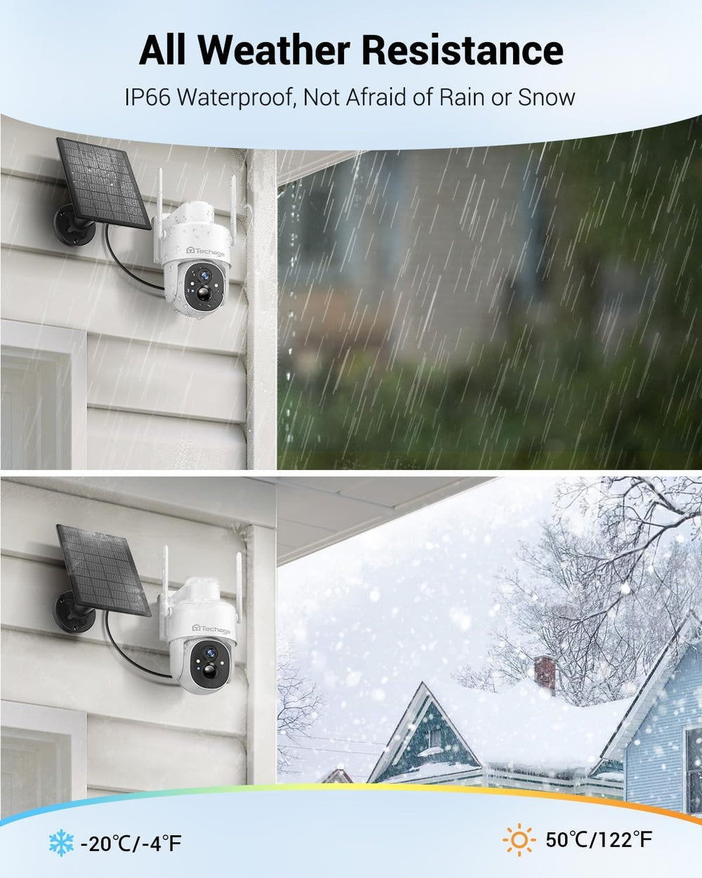 Solar Security Cameras Wireless Outdoor, 2K WiFi Cameras for Home Security