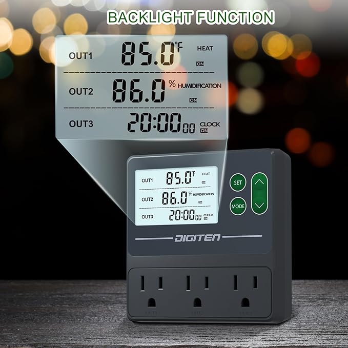 SENSTREE Dual Probe Temperature & Humidity Controller, Independent Sensors