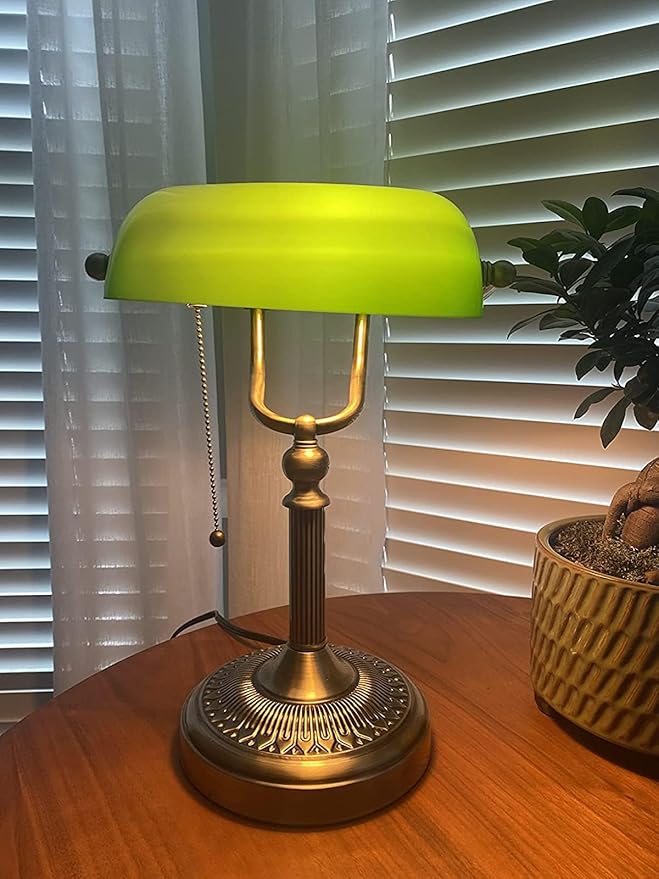 Newrays Green Glass Bankers Desk Lamp