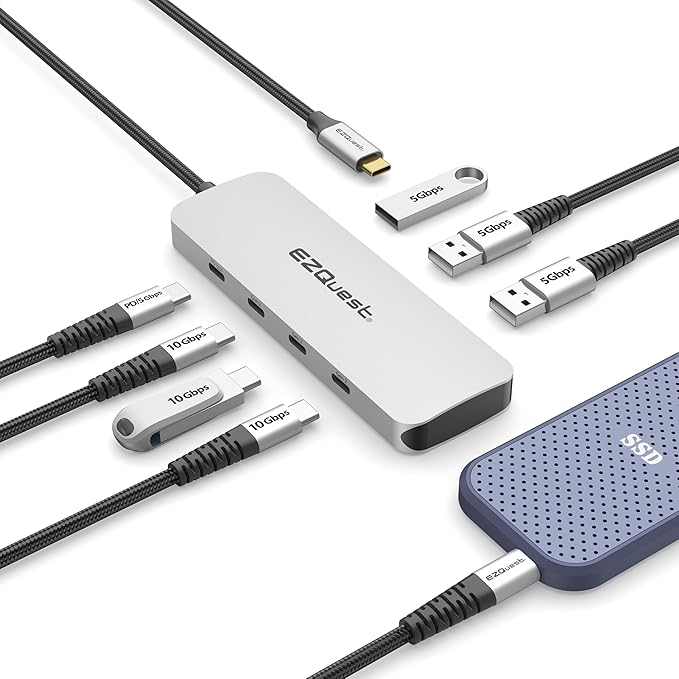 EZQuest USB C Hub Docking Station 7 in 1