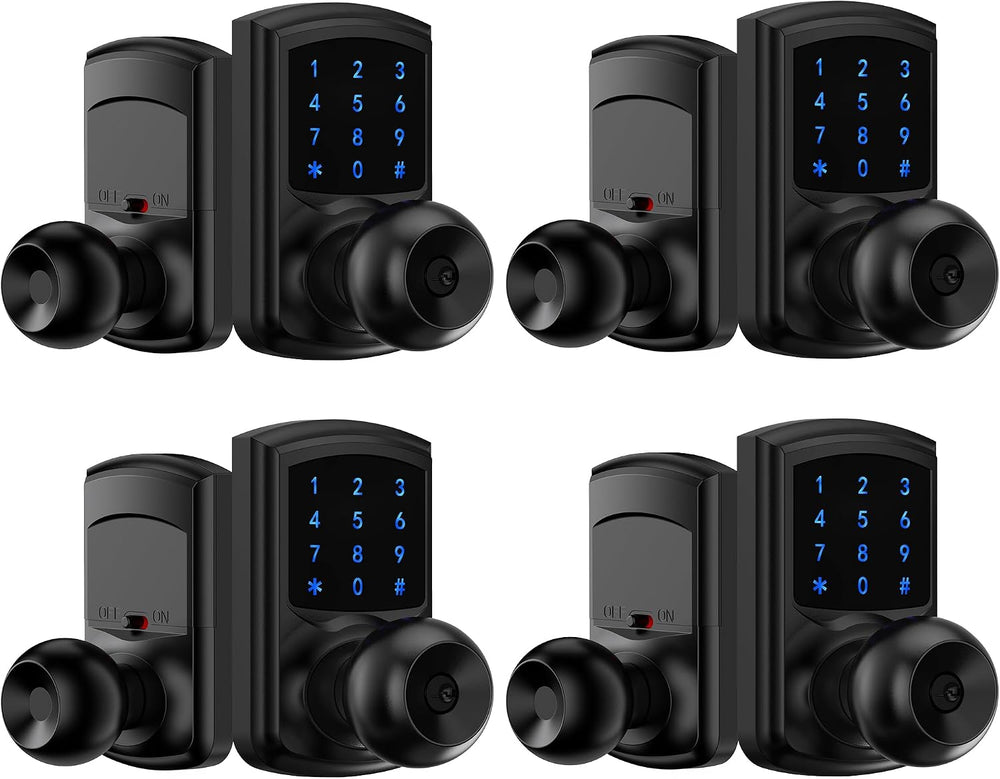 Keyless Entry Door Lock Keypad Smart Knob Electronic Digital Code 4 Pack