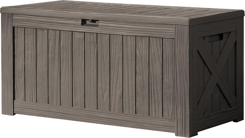 Devoko 120 Gallon Deck Box Resin Outdoor Storage Box Waterproof