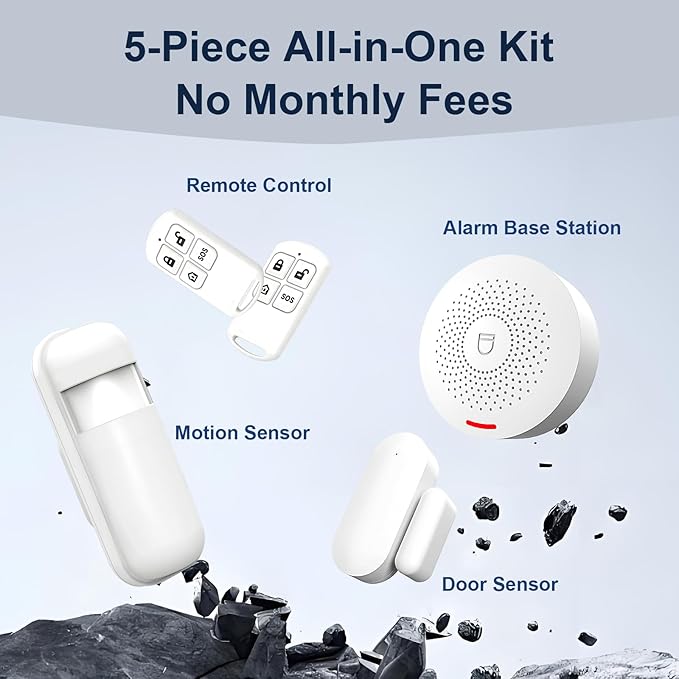 150W Wireless Security System for House, WiFi Door/Window Sensors Alarm System