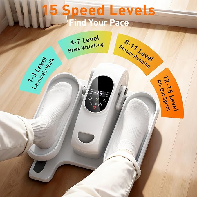DamKee Under Desk Elliptical Exercise Machine, Electric Ellipse Leg Exerciser