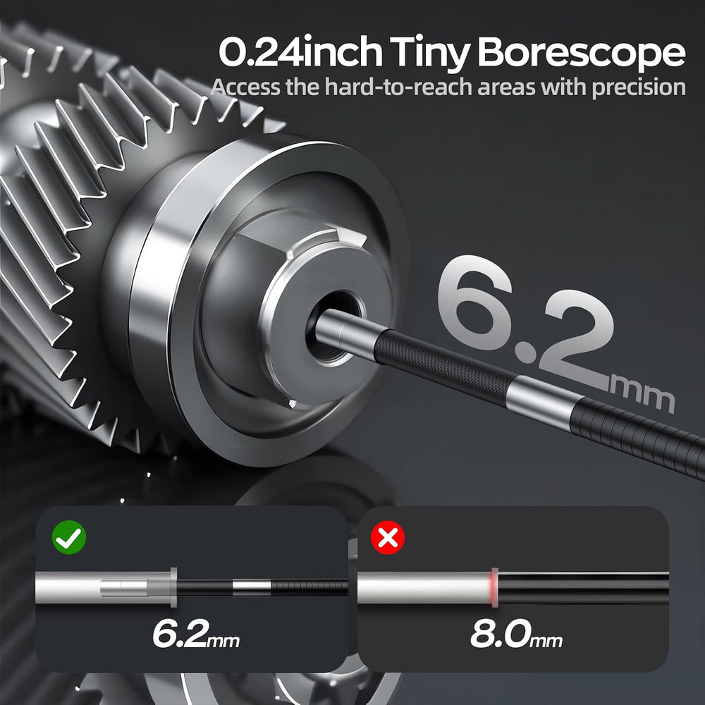 7" IPS Borescope, Two-Way Articulating Endoscope Camera with Light