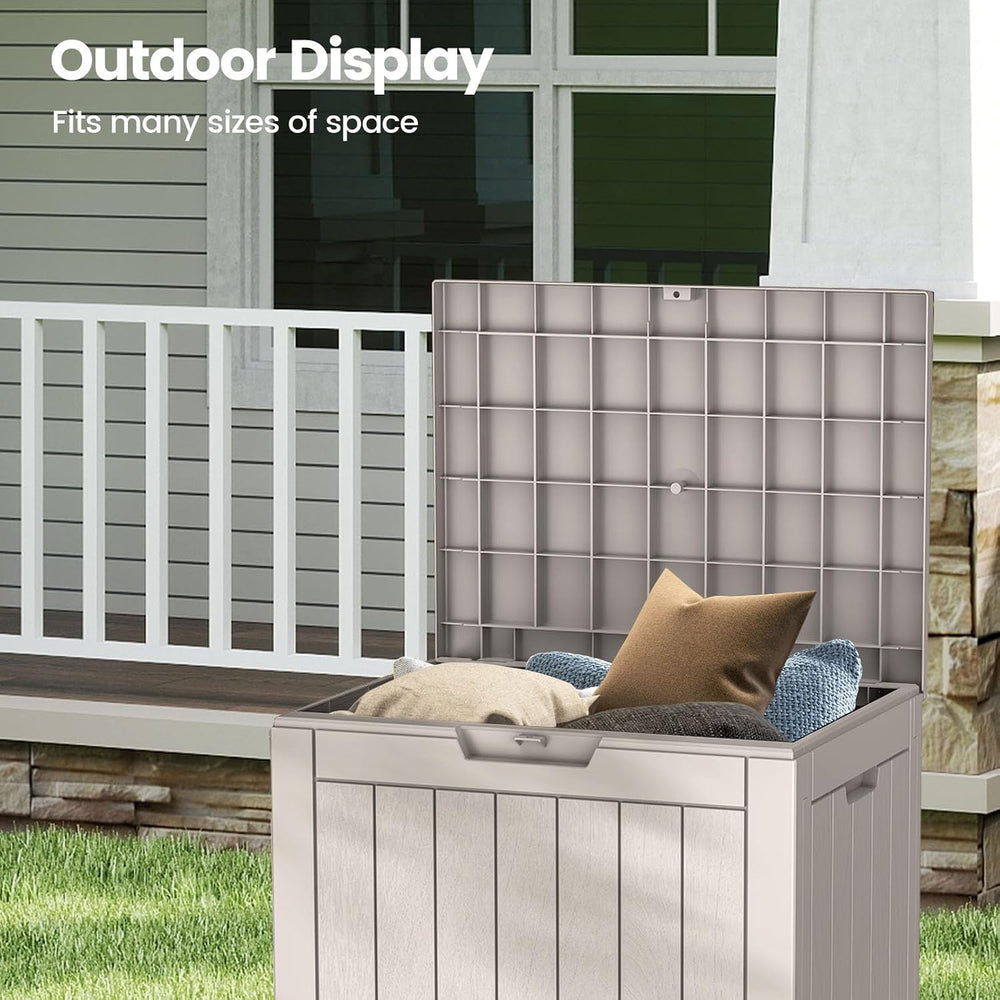 Zapdos 31 Gallon Outdoor Deck Box, Lockable Waterproof Outdoor Storage Boxes ...