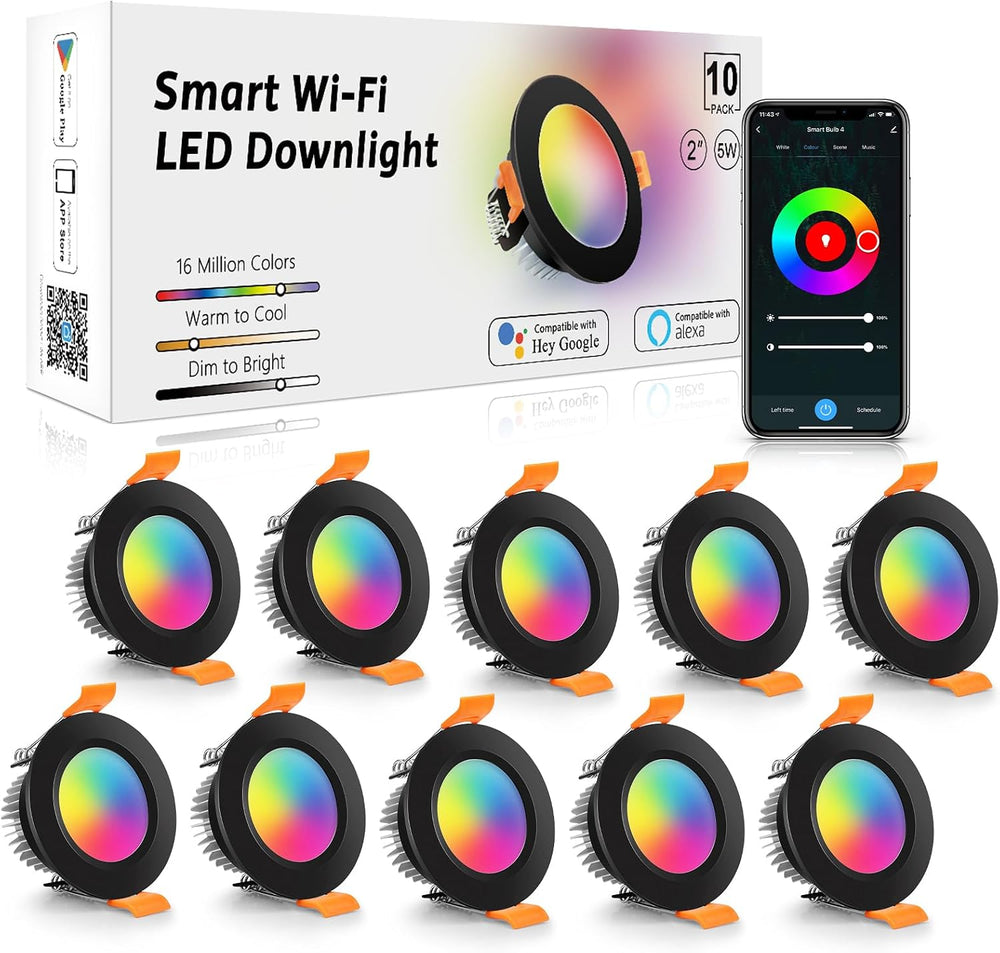 LightingWill 2 Inch Recessed Lighting, Smart WiFi LED Downlight, 5W LED Ceili...