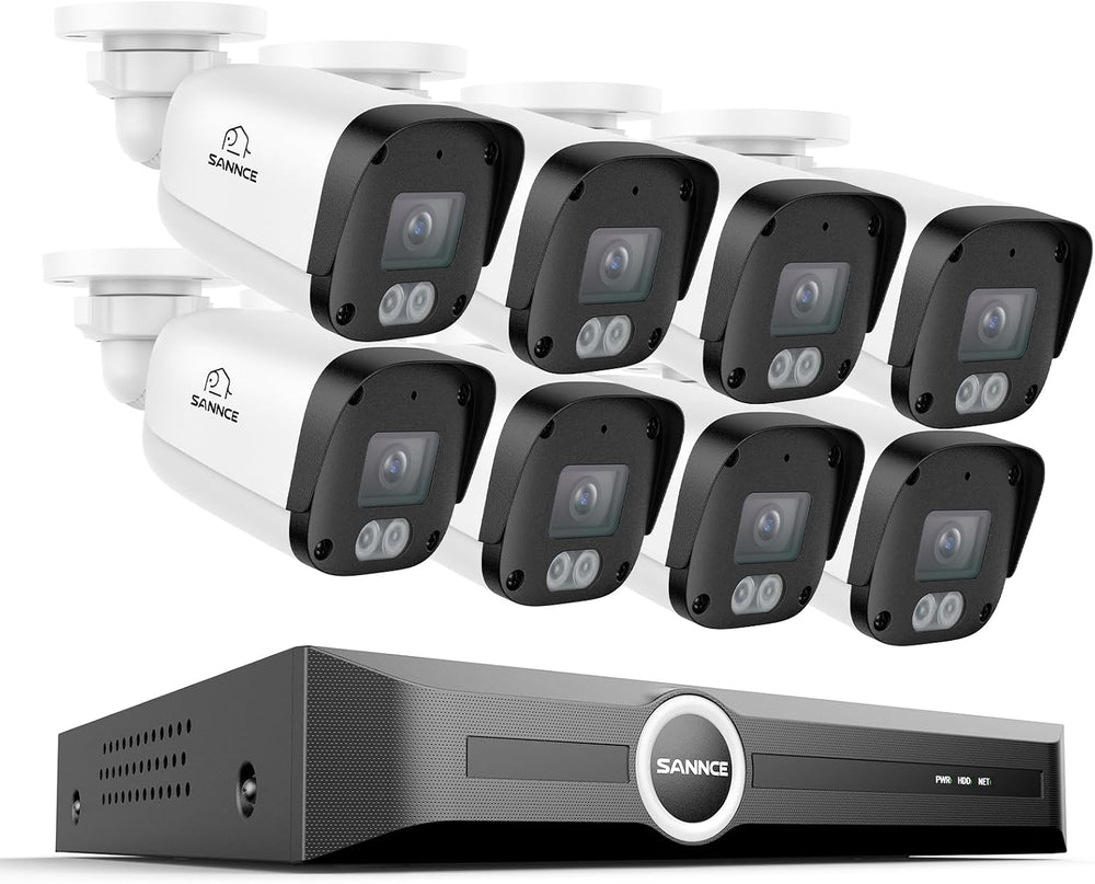SANNCE 5MP PoE Security Camera System, NVR with 8PCS Bullet Cameras(No HDD)